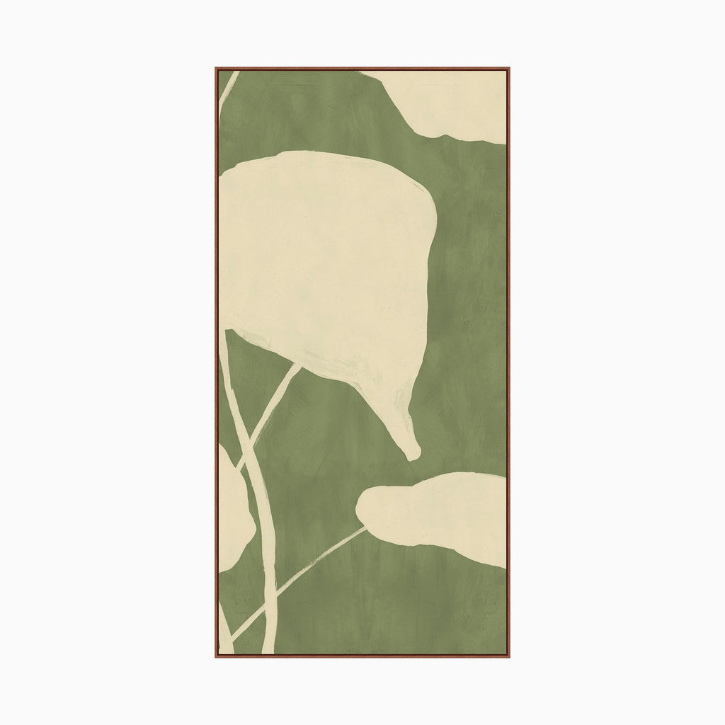Green & White Flower Wall Art