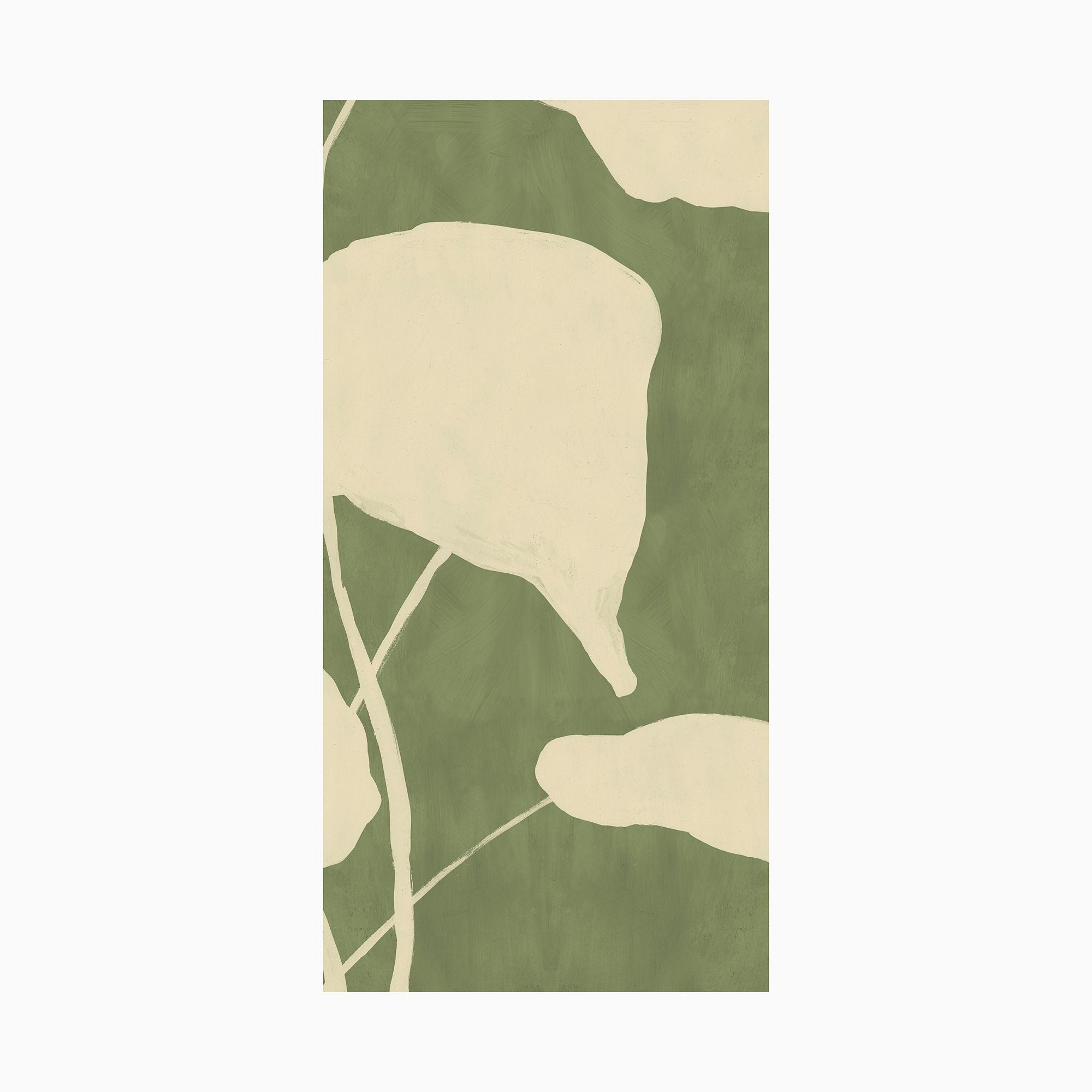 Green & White Flower Wall Art