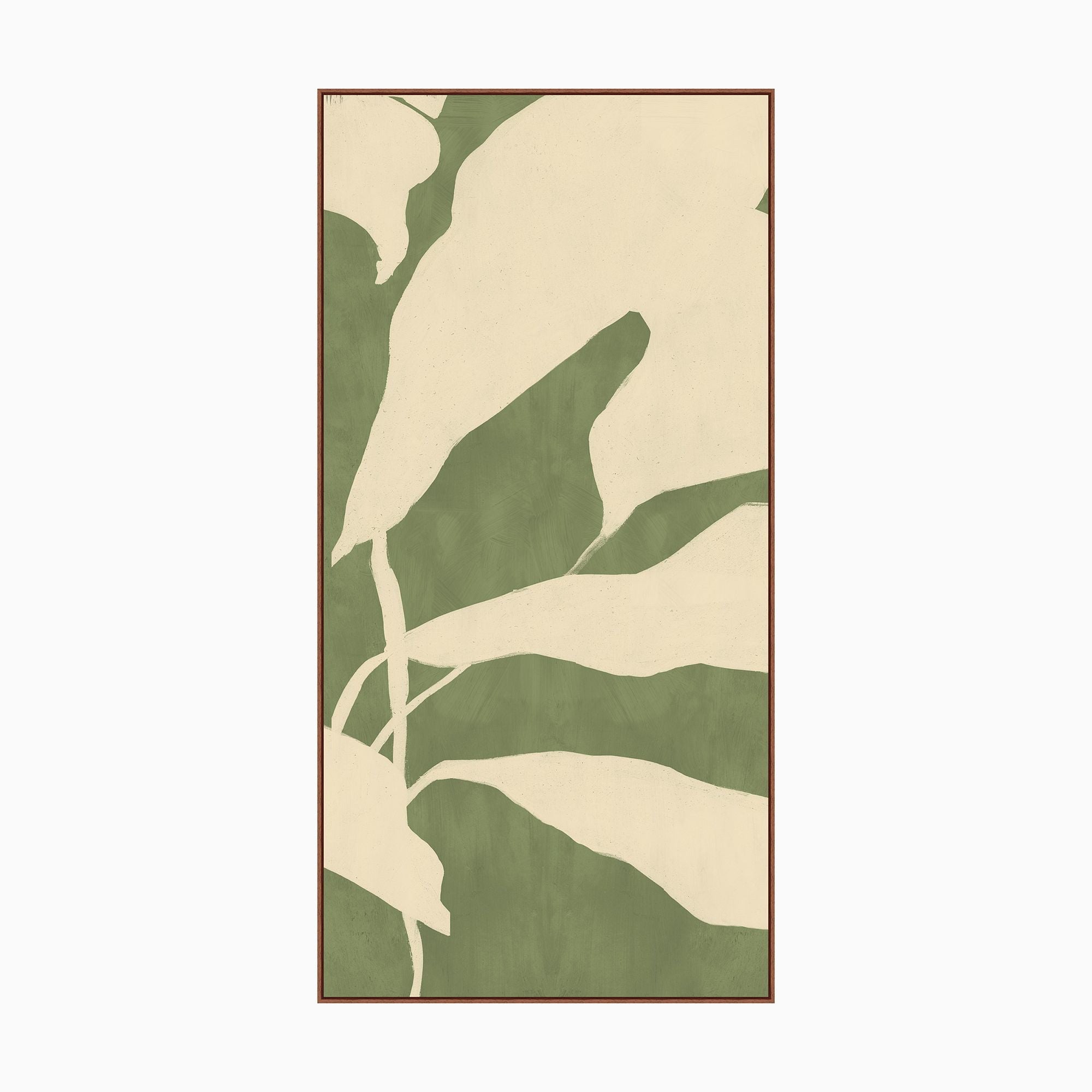 Green & White Flower Wall Art