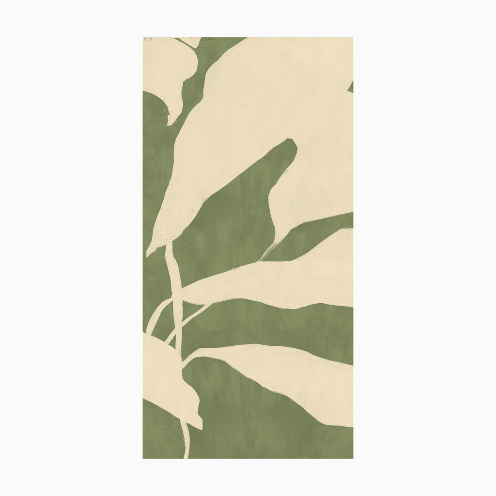 Green & White Flower Wall Art