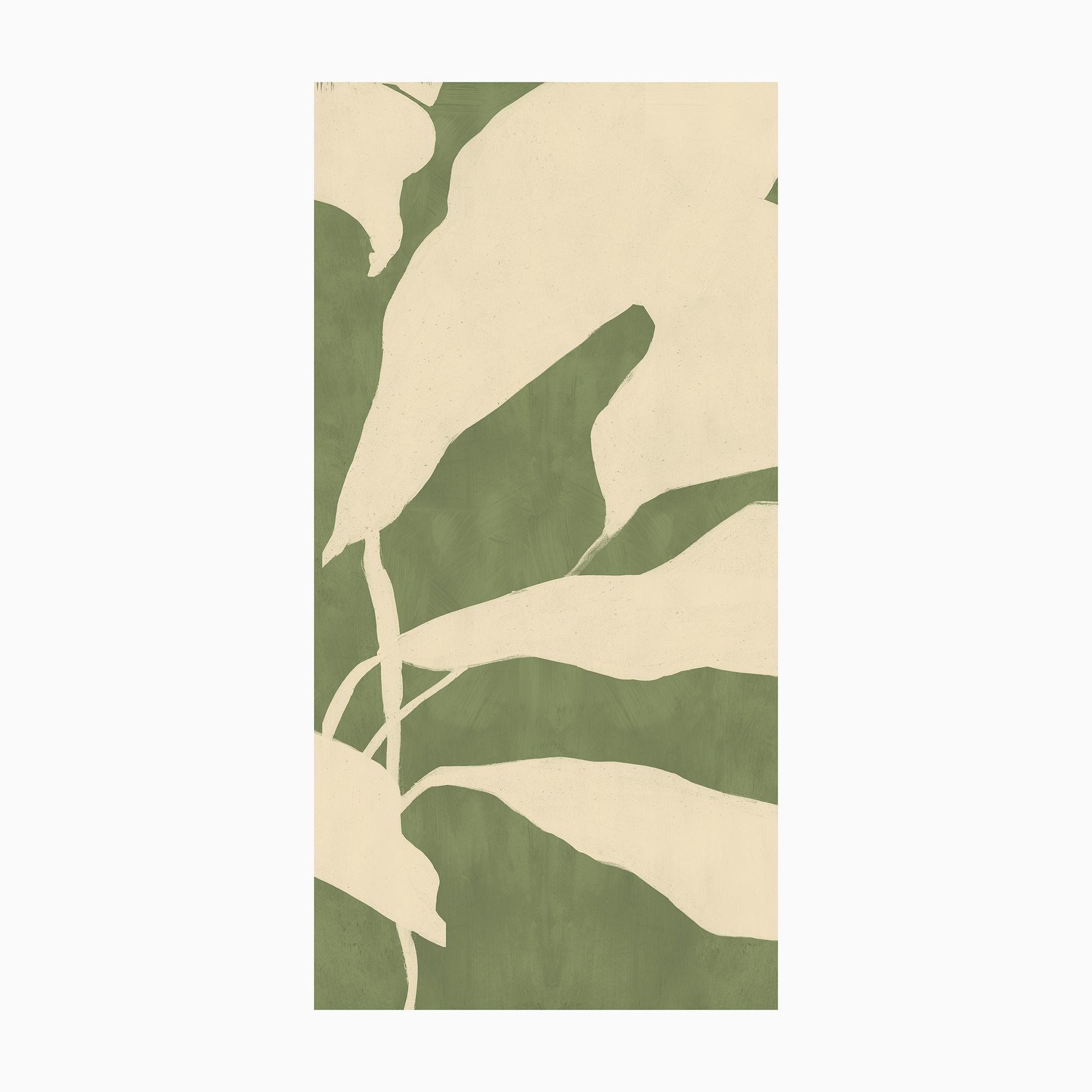 Green & White Flower Wall Art