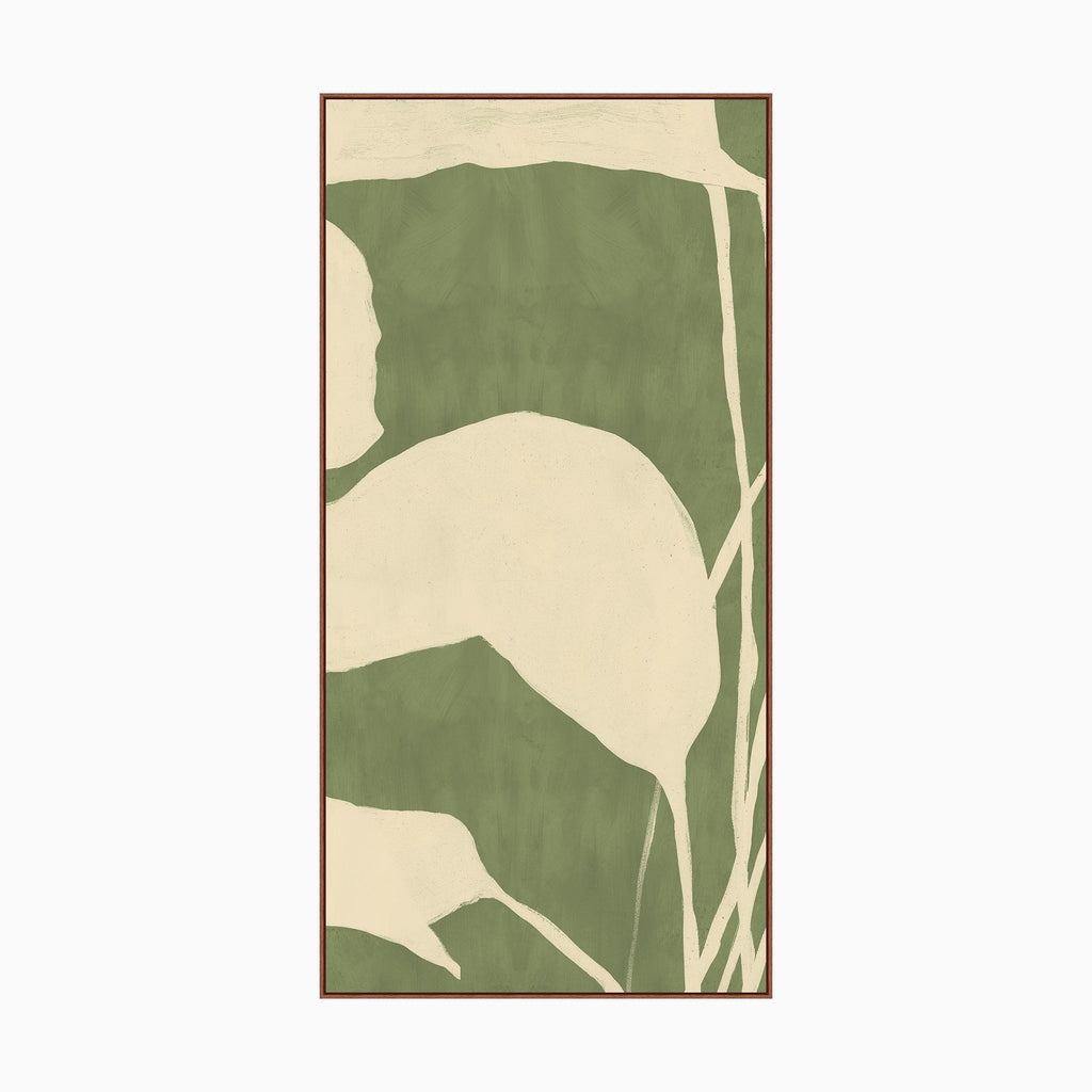 Green & White Flower Wall Art