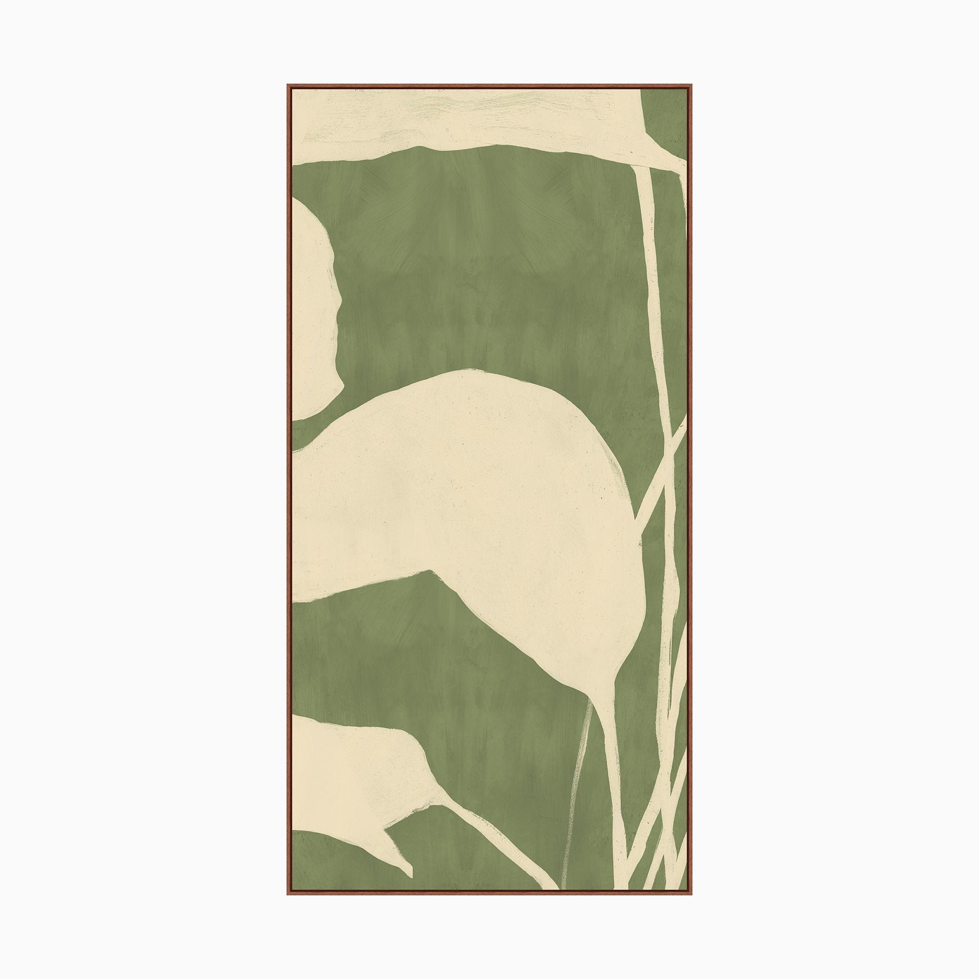 Green & White Flower Wall Art